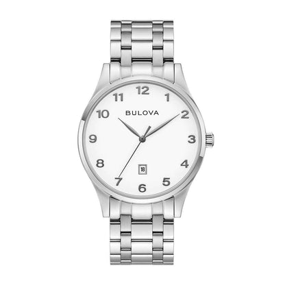 Bulova Men's Classic Quartz Stainless Steel Watch with Silver Dial