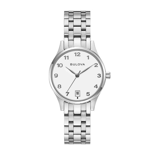 Bulova Ladies' Classic Quartz Stainless Steel Watch with Silver Dial