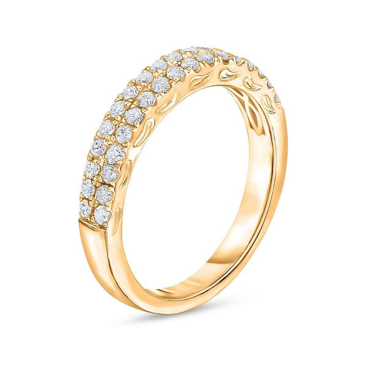 1/2 ct. tw. Diamond Double Row Anniversary Ring in 10K Yellow Gold