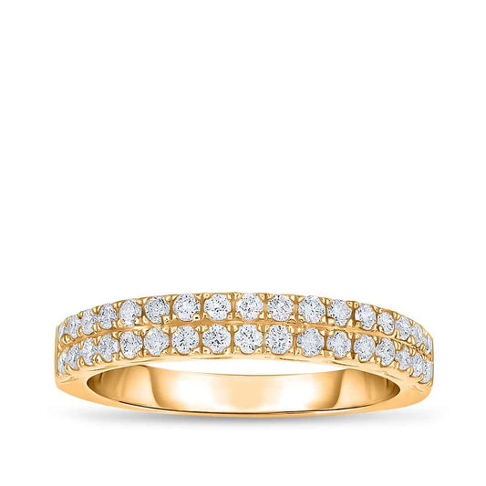 1/2 ct. tw. Diamond Double Row Anniversary Ring in 10K Yellow Gold
