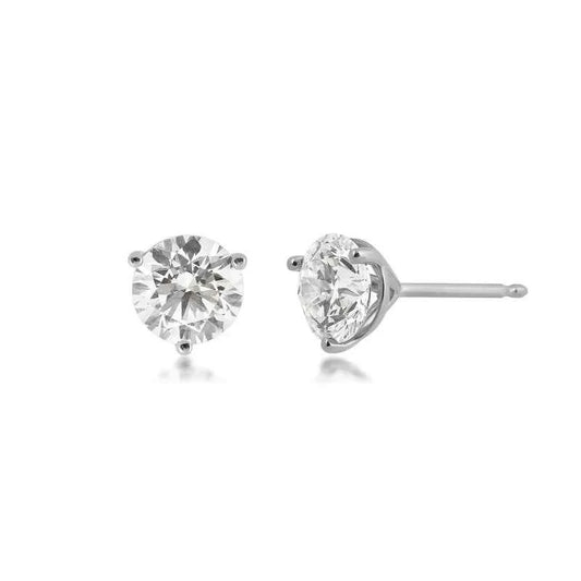 USA Collection 2-1/2 ct. tw. Lab-Grown Round Brilliant Diamond Solitaire Earrings in 14K White Gold