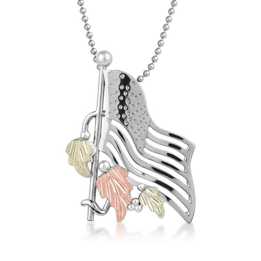 Black Hills Gold Flag Pendant in Sterling Silver