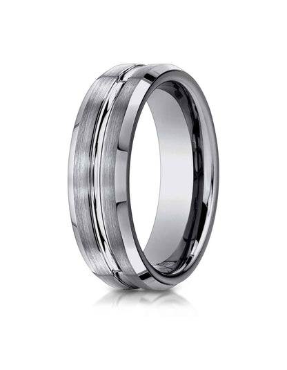BENCHMARK Mens 7MM Tungsten Wedding Band close-up detail