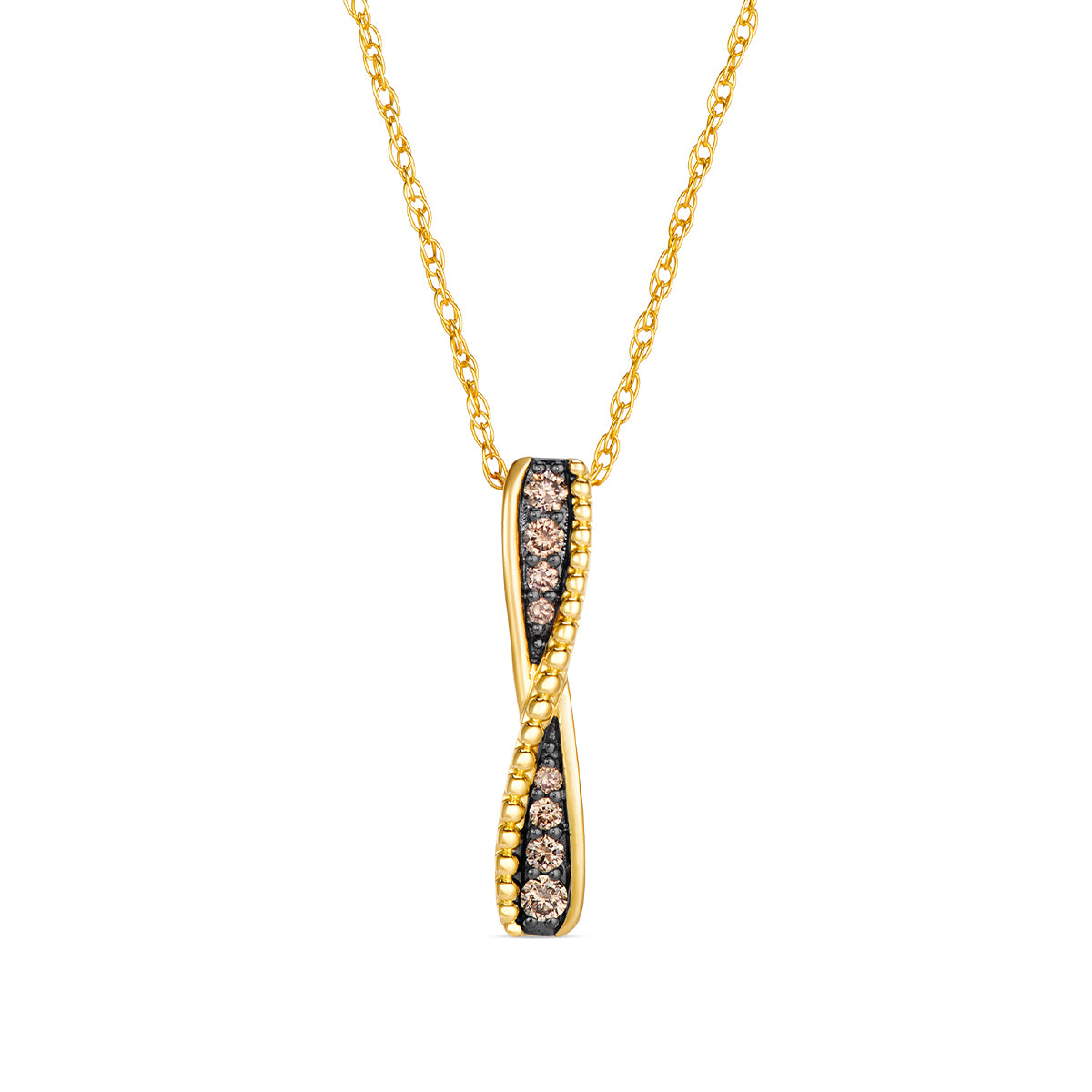 14K Honey Gold Le Vian 1/7 ct. tw. chocolate diamond twist pendant