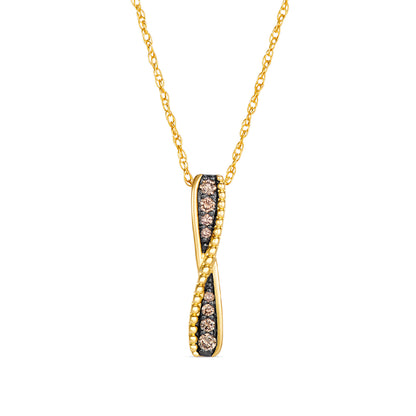 14K Honey Gold Le Vian 1/7 ct. tw. chocolate diamond twist pendant