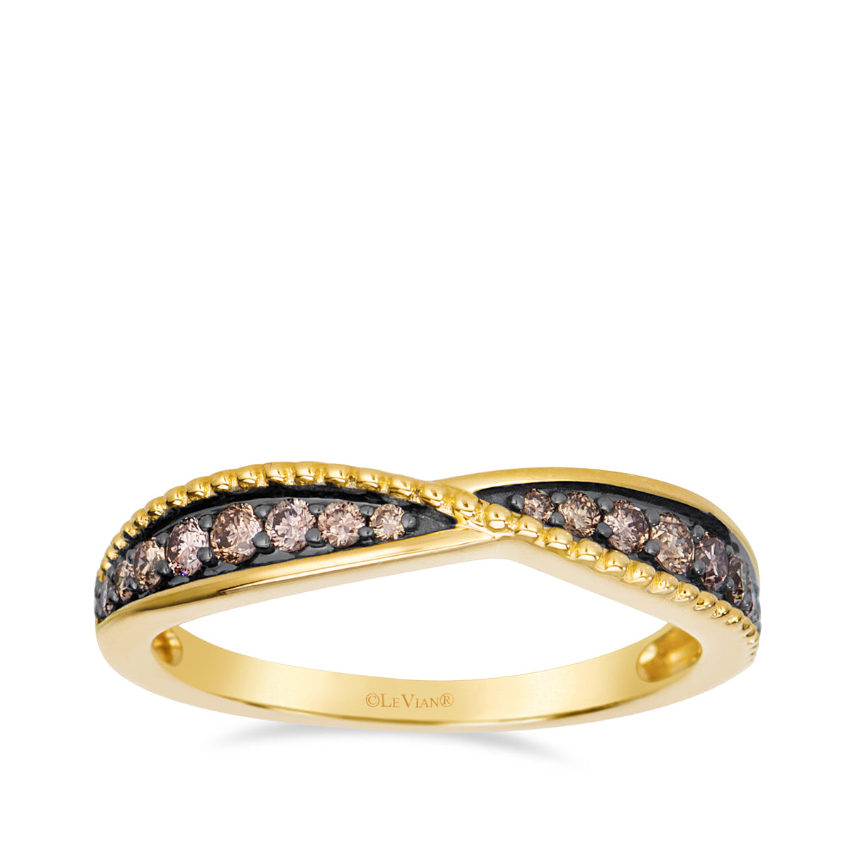 14K Honey Gold Le Vian 1/4 ct. tw. chocolate diamond twist ring