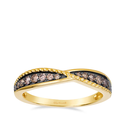 14K Honey Gold Le Vian 1/4 ct. tw. chocolate diamond twist ring