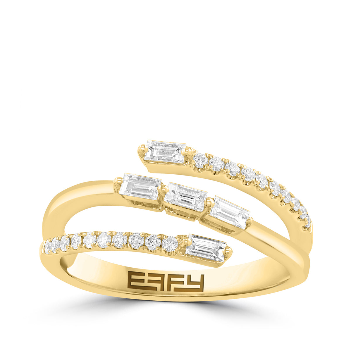 effy wrap ring diamond baguette and round