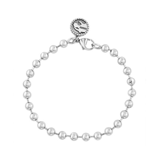sterling silver bead bracelet 7.5-inch
