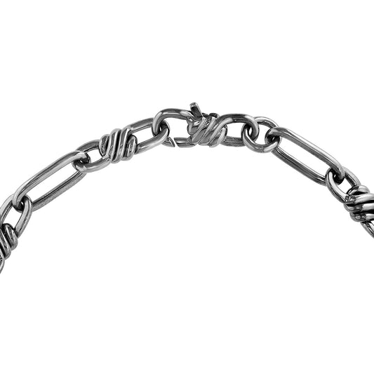 figaro bracelet 8.5-inch gray sterling silver
