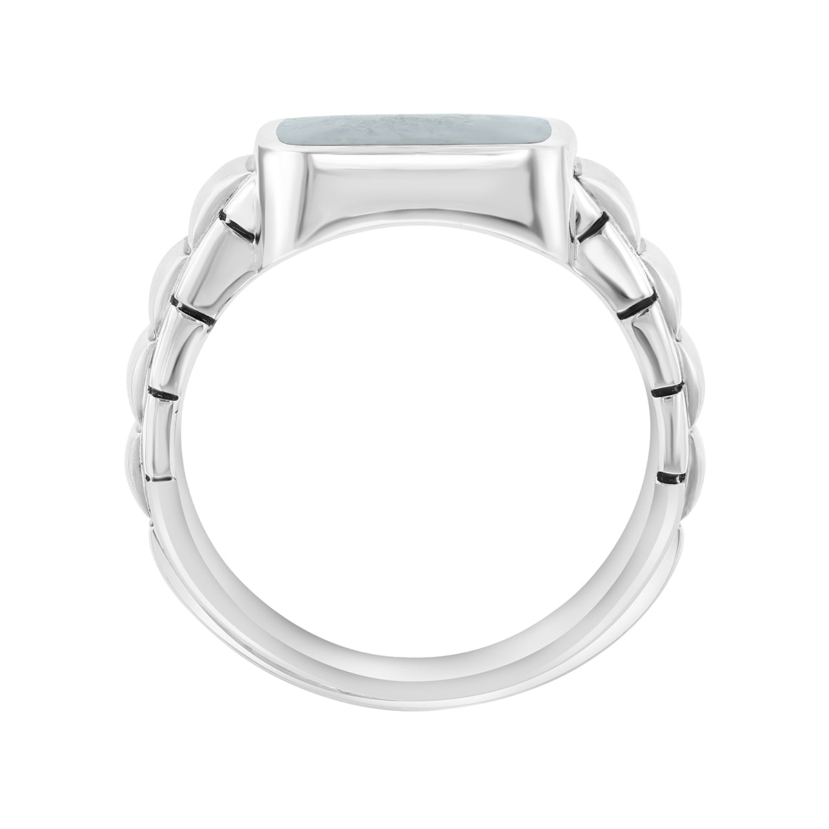 Effy Men's Rectangle Black Onyx Ribbed Ring in Sterling Silver