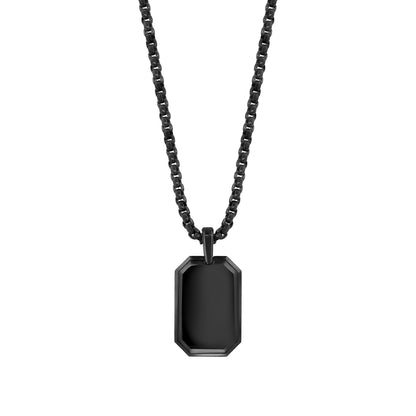 black titanium men's EFFY onyx dog tag pendant