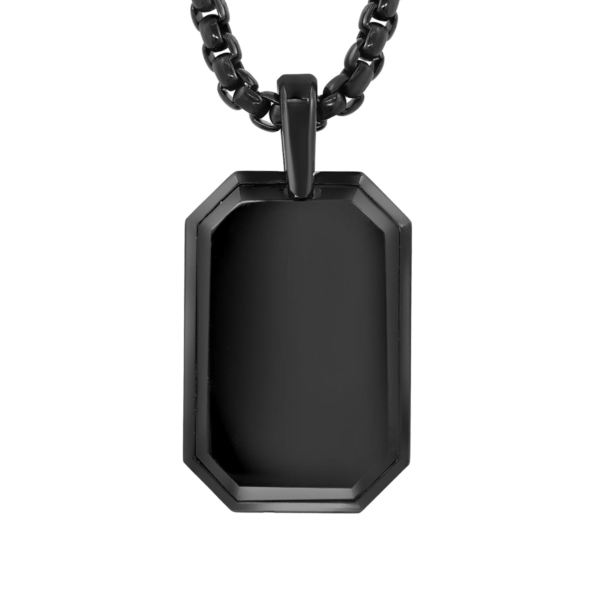 black titanium men's EFFY onyx dog tag pendant
