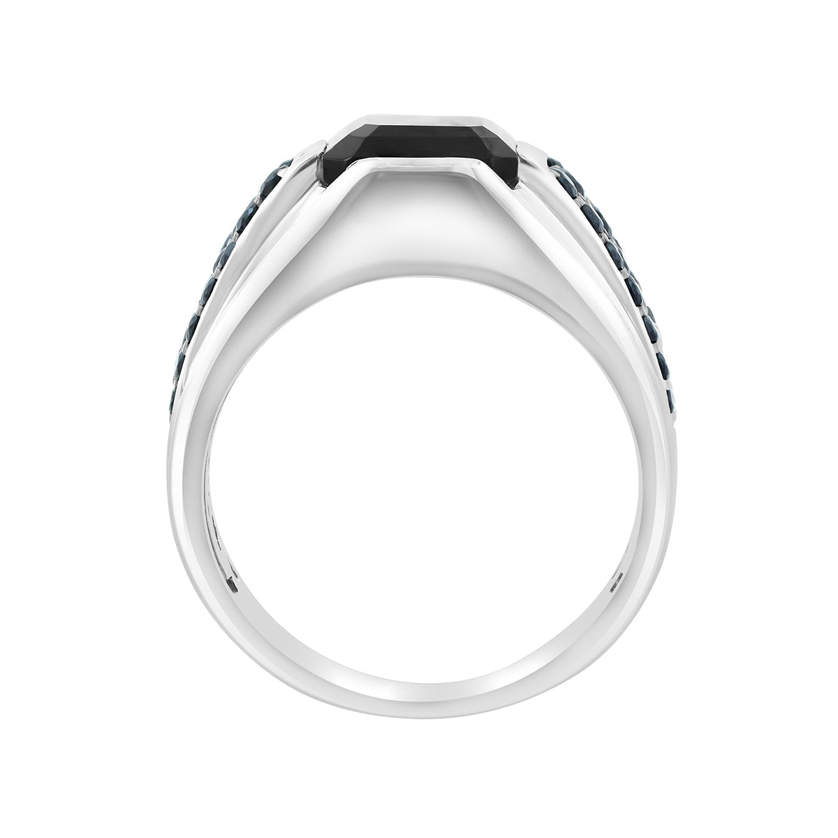 sterling silver emerald cut onyx and spinel men's effy ring