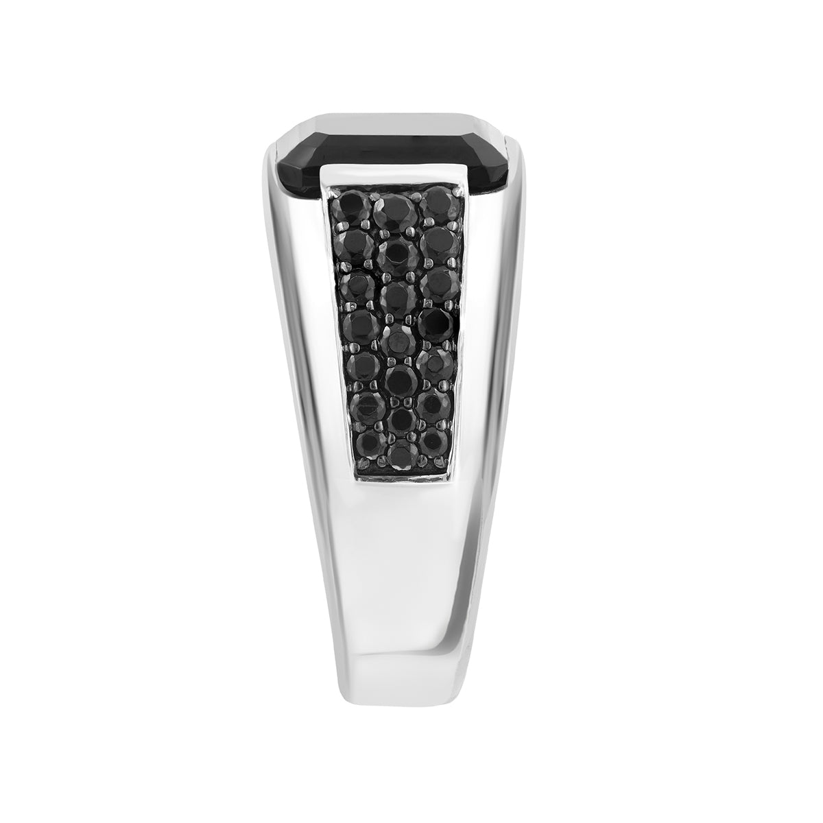sterling silver emerald cut onyx and spinel men's effy ring