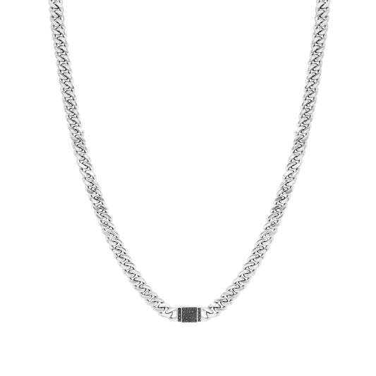 treated black diamond effy men's necklace