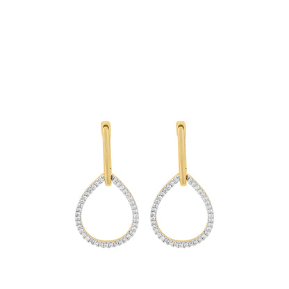 14K yellow gold open teardrop 1/4 ct. tw. diamond EFFY drop earrings