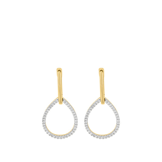 14K yellow gold open teardrop 1/4 ct. tw. diamond EFFY drop earrings
