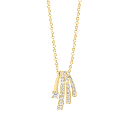 14K yellow gold multi-row curved 1/4 ct. tw. diamond EFFY pendant
