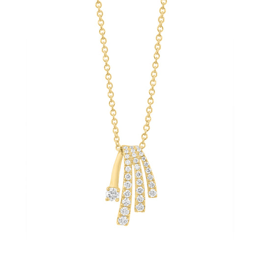 14K yellow gold multi-row curved 1/4 ct. tw. diamond EFFY pendant