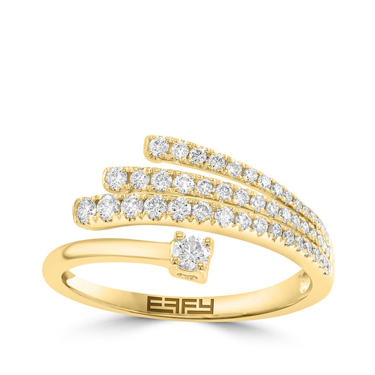multi-row bypass diamond effy ring