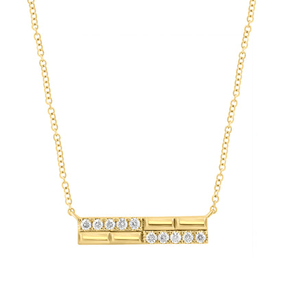 14K yellow gold block bar 1/5 ct. tw. diamond EFFY necklace