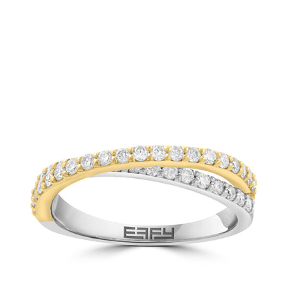 two tone gold 1/2 ct. diamond Effy crossover ring