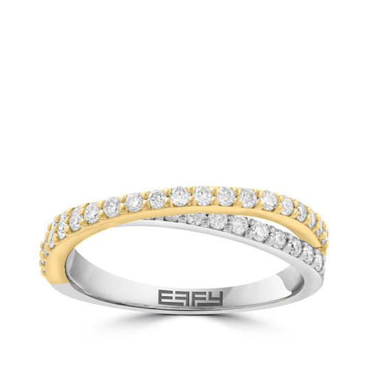 two tone gold 1/2 ct. diamond Effy crossover ring
