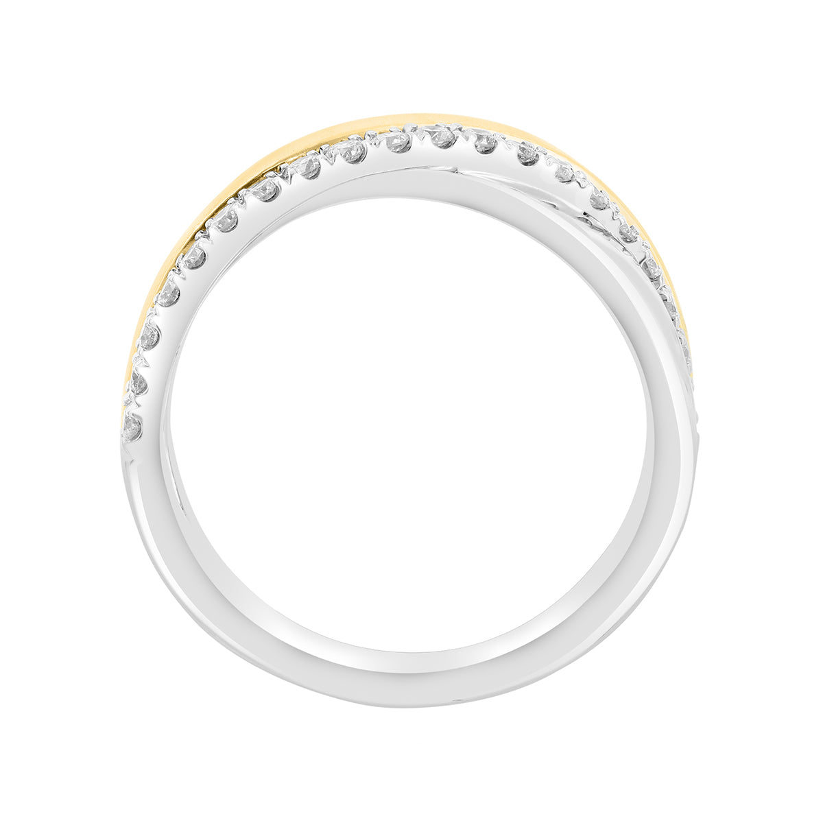 two tone gold 1/4 ct. diamond Effy crossover ring