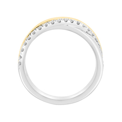 two tone gold 1/4 ct. diamond Effy crossover ring