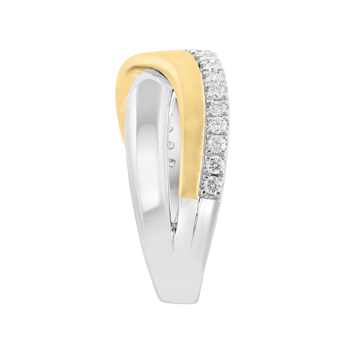 two tone gold 1/4 ct. diamond Effy crossover ring