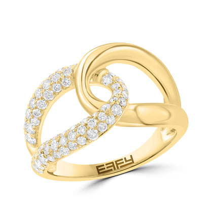 14K yellow gold 3/4 ct. diamond linked Effy ring