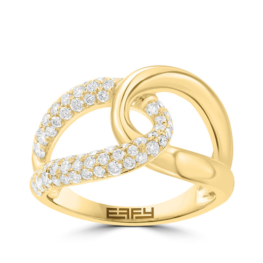 14K yellow gold 3/4 ct. diamond linked Effy ring