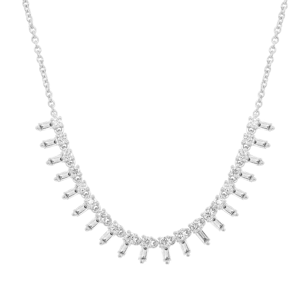 14K white gold spiked 5/8 ct. tw. diamond EFFY necklace