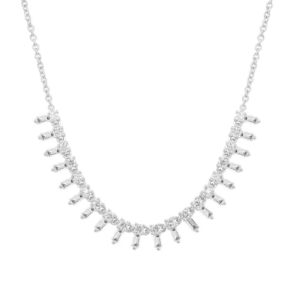 14K white gold spiked 5/8 ct. tw. diamond EFFY necklace