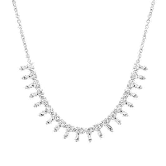 14K white gold spiked 5/8 ct. tw. diamond EFFY necklace