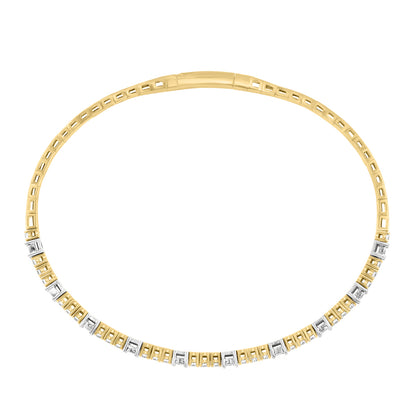 two tone gold 3/4 ct. diamond Effy bangle bracelet