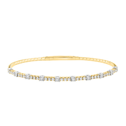two tone gold 3/4 ct. diamond Effy bangle bracelet