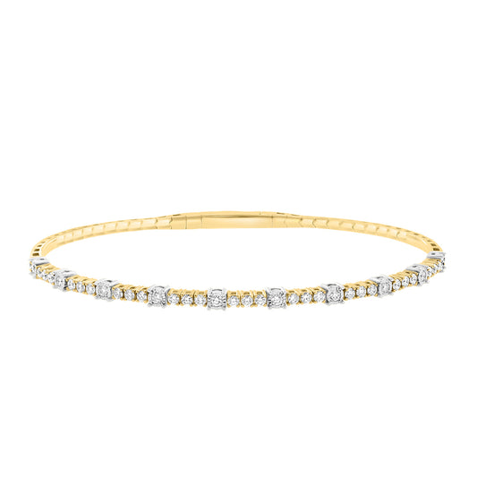 two tone gold 3/4 ct. diamond Effy bangle bracelet