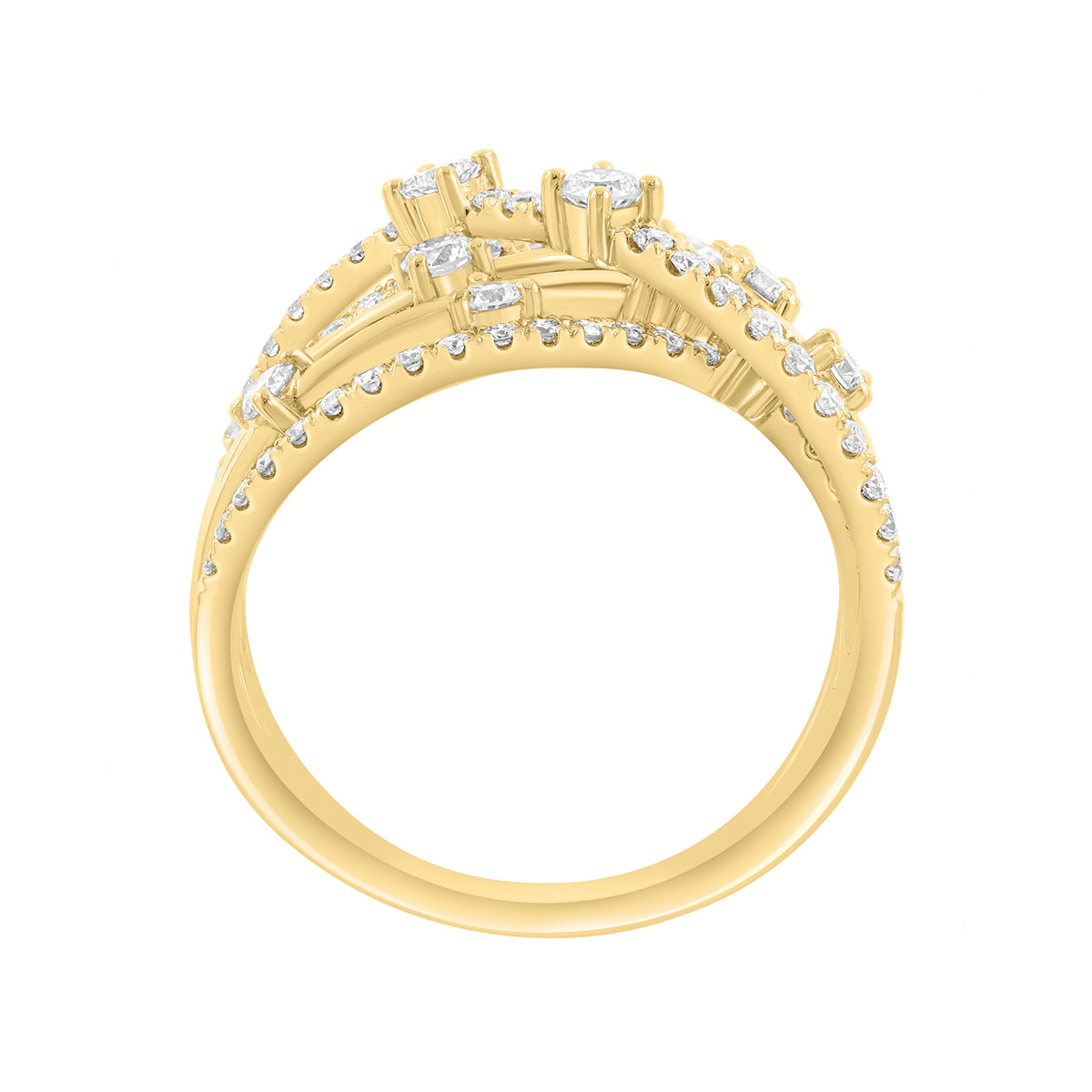 14K yellow gold 3/4 ct. diamond Effy crossover ring