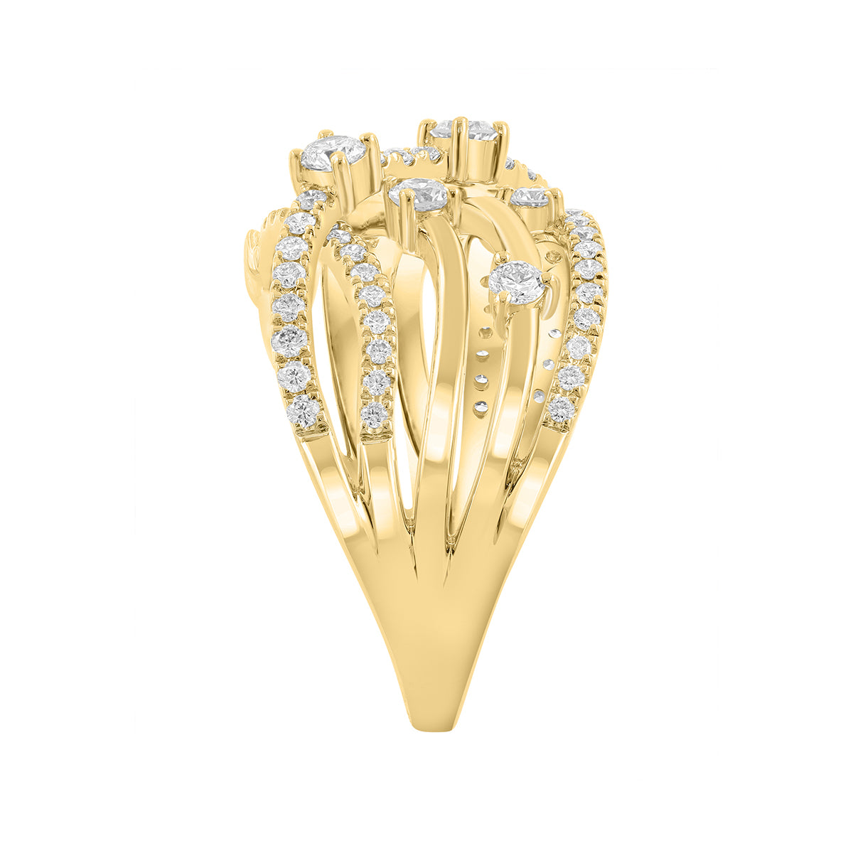 14K yellow gold 3/4 ct. diamond Effy crossover ring