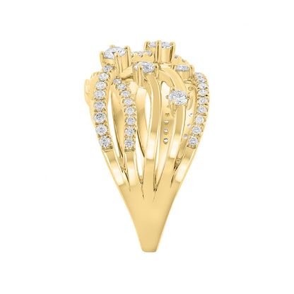 14K yellow gold 3/4 ct. diamond Effy crossover ring