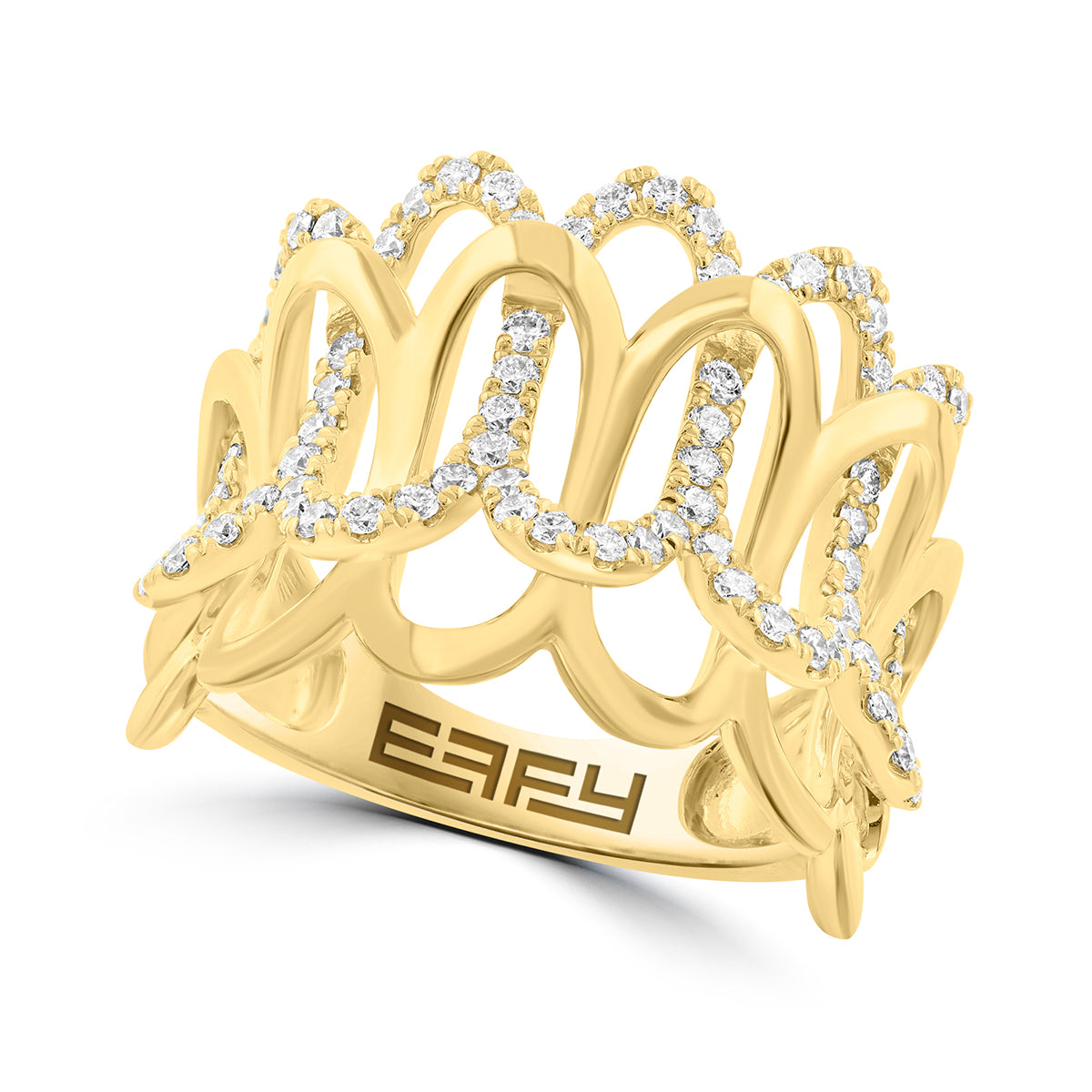 14K yellow gold 3/4 ct. diamond braided Effy ring