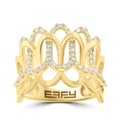 14K yellow gold 3/4 ct. diamond braided Effy ring
