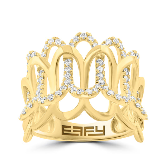 14K yellow gold 3/4 ct. diamond braided Effy ring