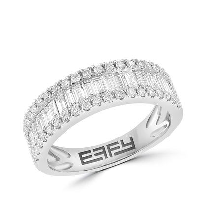 14K white gold 9/10 ct. baguette and round diamond Effy ring
