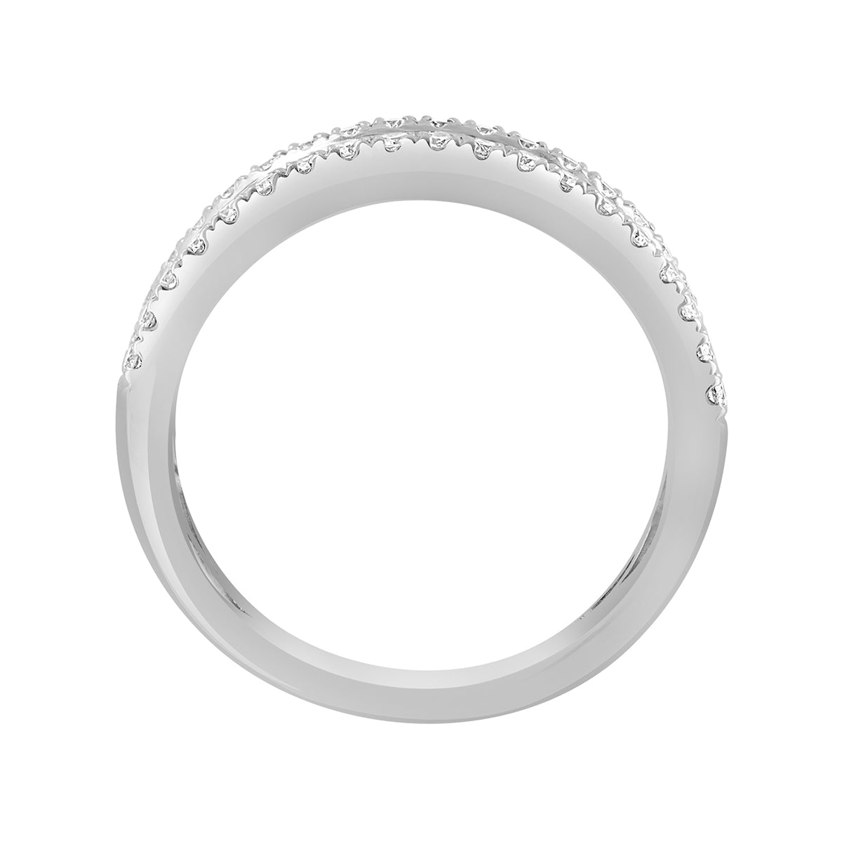14K white gold 9/10 ct. baguette and round diamond Effy ring