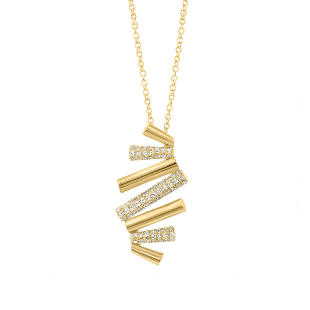 14K yellow gold Effy 1/4 ct. tw. diamond staggered pendant