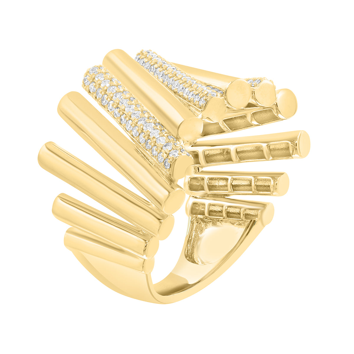 14K yellow gold 1/2 ct. diamond staggered Effy ring