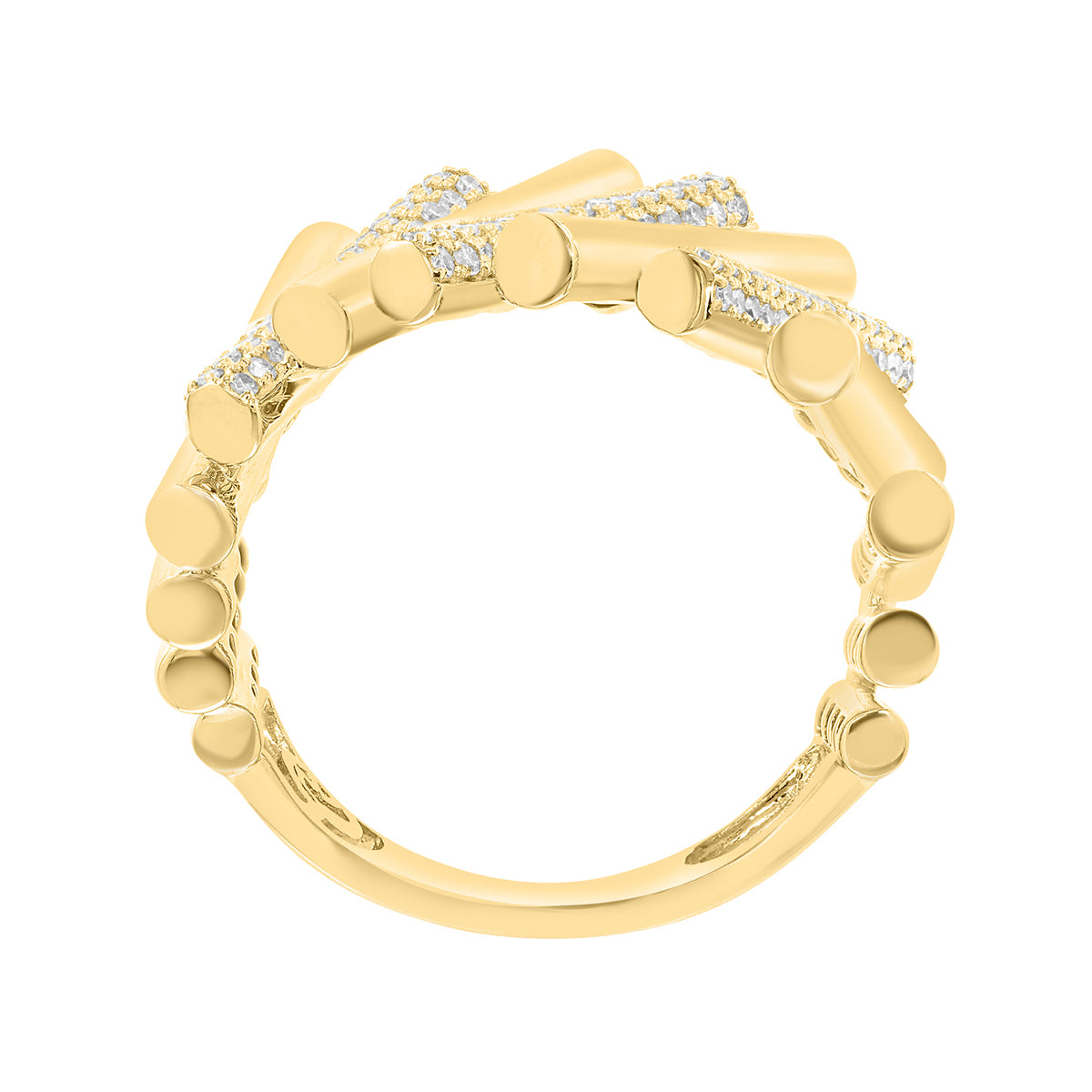 14K yellow gold 1/2 ct. diamond staggered Effy ring